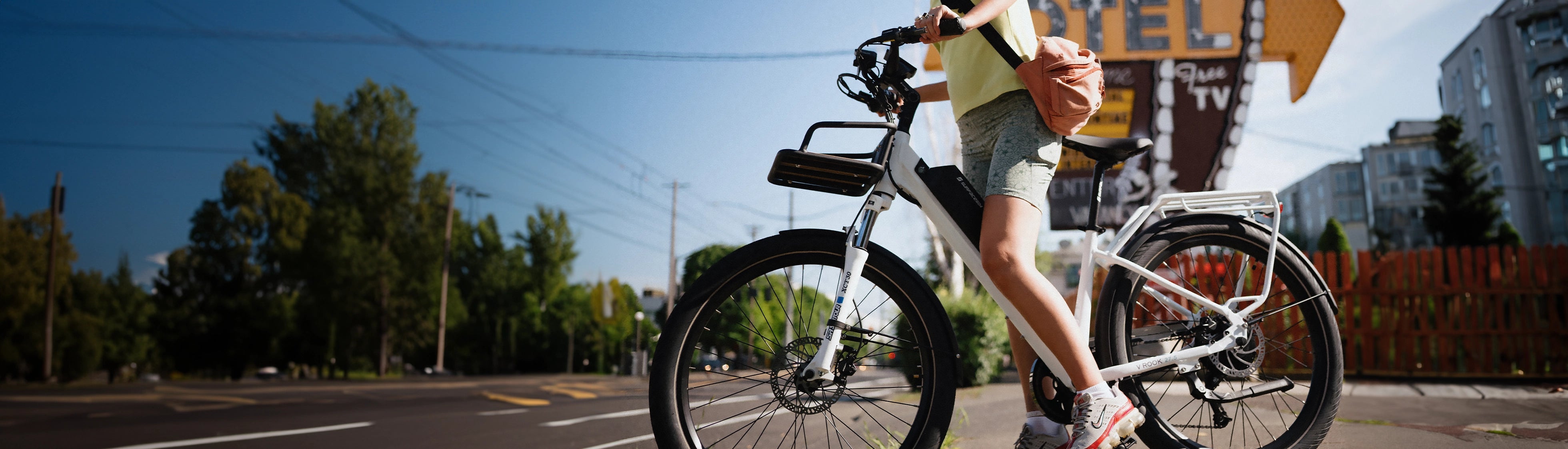 Person riding Surface 604 Commuter eBike