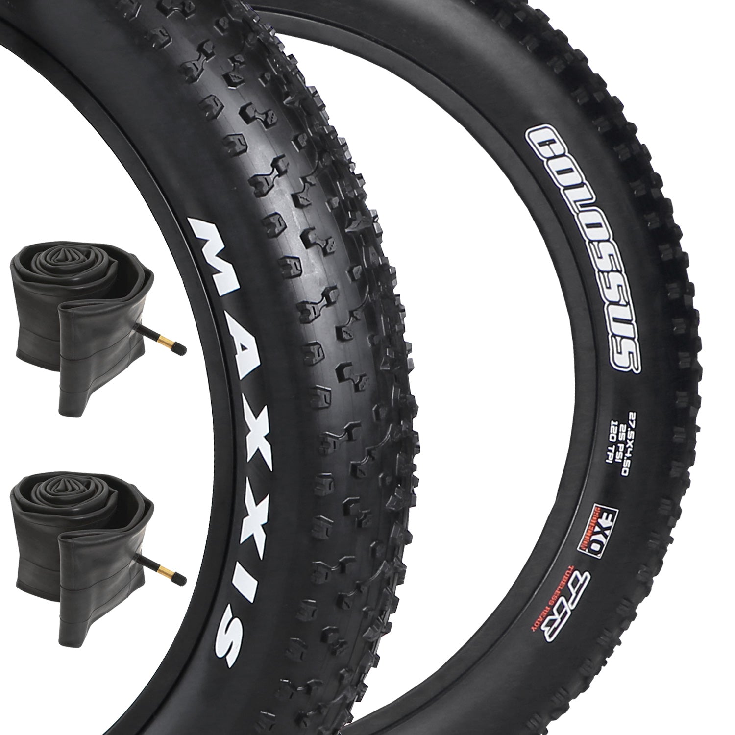 Maxxis Colossus Fat Tire EXO TR (2PCS) 27.5 x 4.5" & Valve Tubes