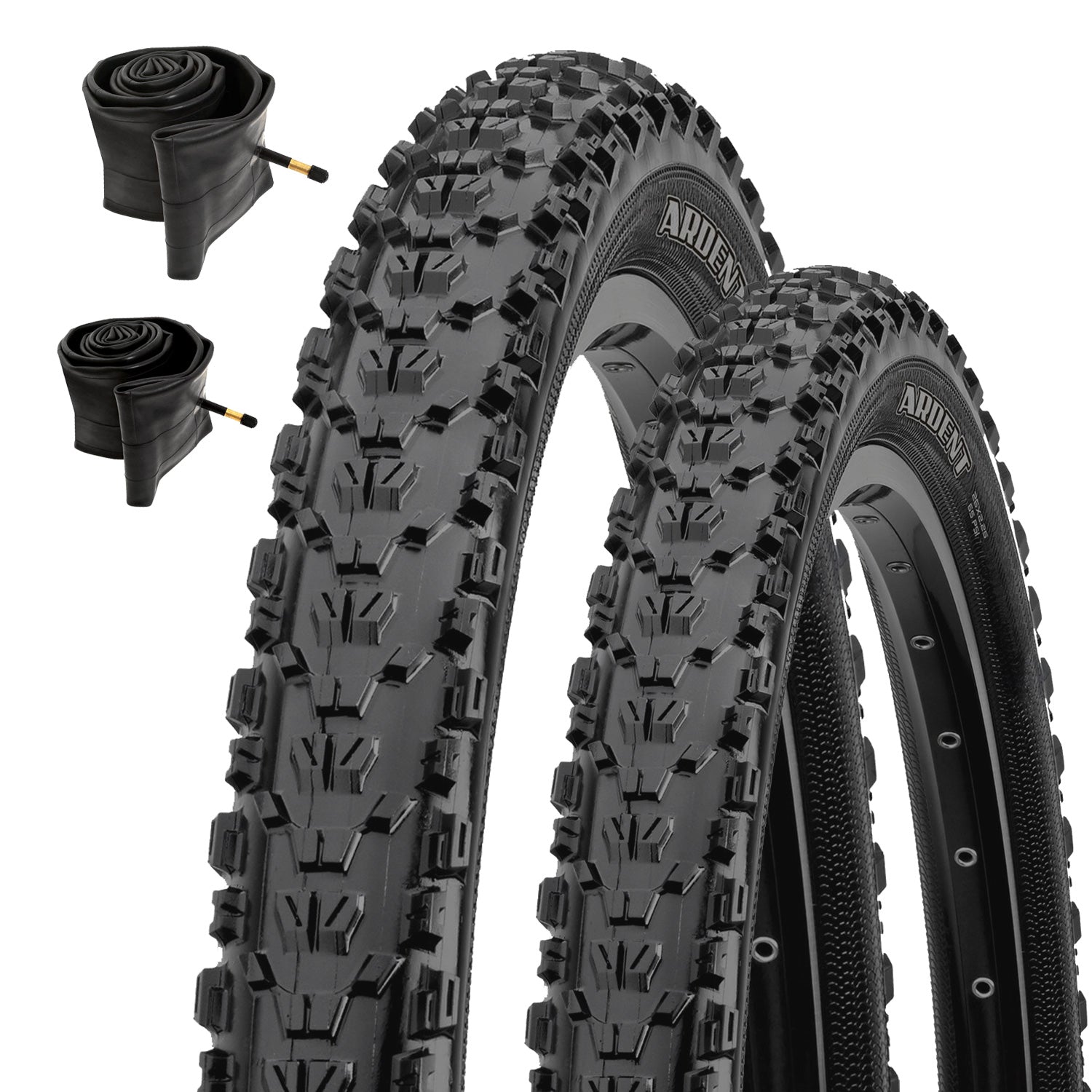 2-Pack 27.5” Maxxis Ardent Tire for Mountain Bikes & Electric Bikes with Inner Tubes (2) 60 TPI, 27.5" x 2.25", Total of 2