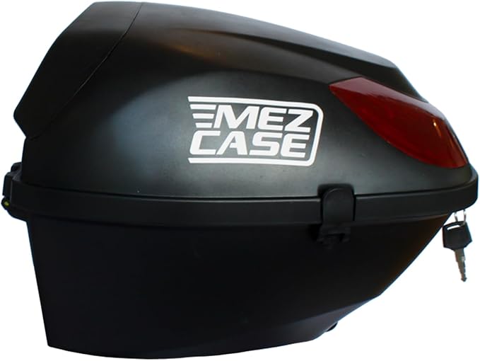 MEZCASE 35L Motorcycle Bicycle Scooter Top Case - Lockable, Waterproof Tail Box with Soft Backrest, Universal Mounting