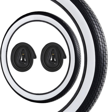 Innova Vintage Cruiser eBike Fat Tires (2PCS) - 26" x 3" & Valve Tube